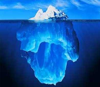 la partie cachée de l'iceberg, le côté rassurant